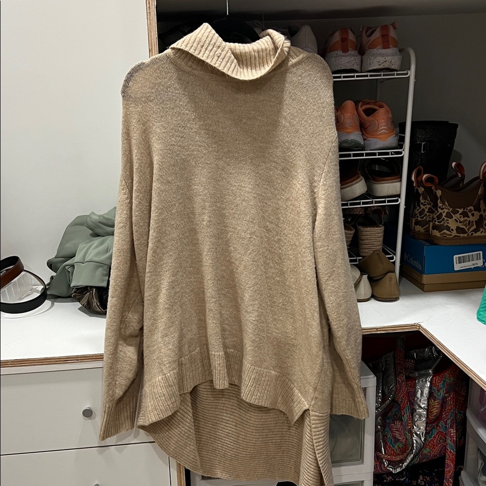 New Directions 3X Beige Cowl Neck Sweater